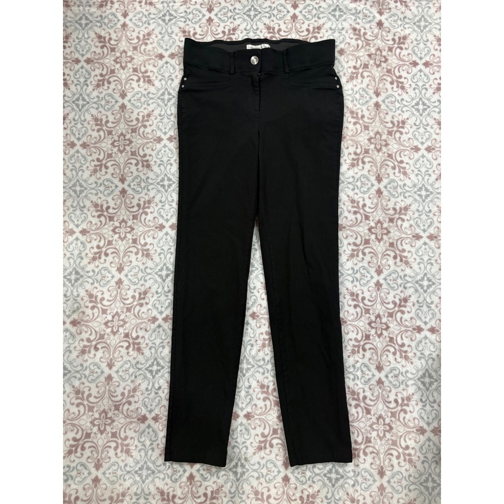 89th & Madison Womens Black Pull On Slim Leg Dress Pants Size 6